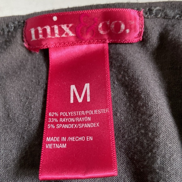 Mix & Co NWOT  sz M grey V-neck either mini dress or top for leggings - Picture 3 of 6